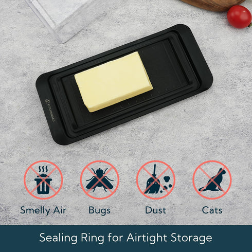 Countertop 2 KITCHENDAO Airtight Butter Dish with Lid for and Fridge, Dishwasher Safe, BPA Free Wide Plastic Butter