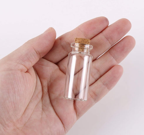 MaxMau 24PCS 10ml Glass Bottles Mini Vials with Cork Stoppers for DIY Decoration and Wedding Favors
