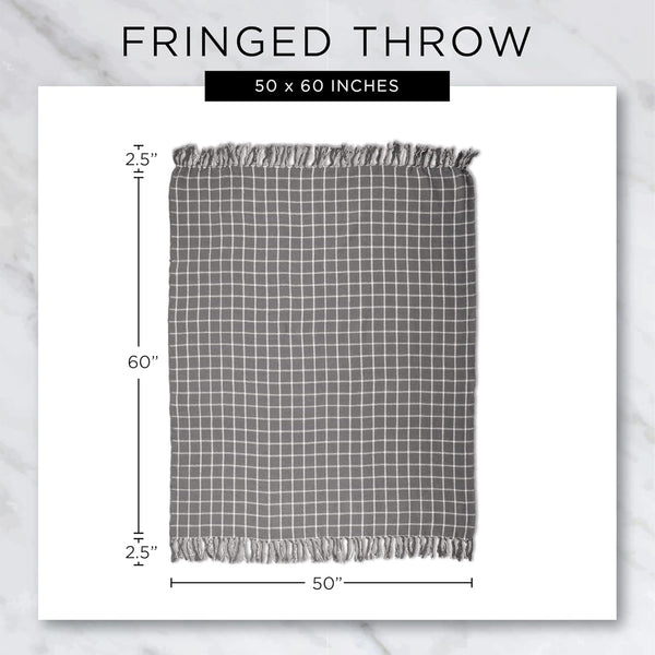 DII Diamond Throw Collection, Woven Cotton, 50x60, Mineral Gray