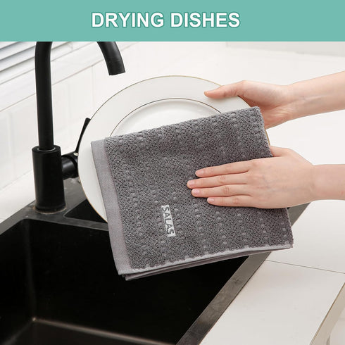 SALAS 390 16 26, 3 Packs, Kitchen Dish Towels, Bulk Cotton Kitchen Hand Towels, GMS Plaid Dish Cloths Rags for Drying