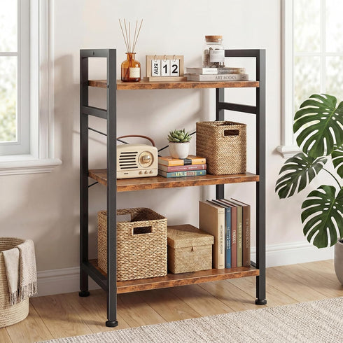 3 DUMOS Tiers Bookshelf, Classical Book Shelf, Tall Display Shelves in Living Room/Home/Office, Storage Organizer