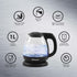 Elite Gourmet EKT1001 Electric 1.0L BPA-Free Glass Kettle, 1100W with Stylish Blue LED, Auto Shut-Off, Black