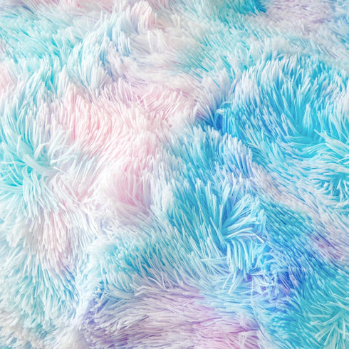 Set 2-Piece Set (1 1 Cozy Set Besfunny Shaggy Fluffy Tie Dye Light Blue Comforter Cover Twin Faux Fur Shaggy Tie Dye