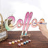 CREATCABIN Laser Cut Wood Sign Wall Art, Coffee Letter Decorative Wall Sculpture Hanging Decor for Housewarming, 25 x