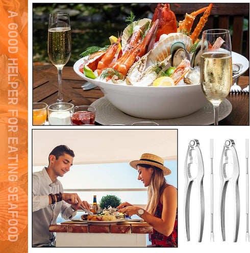 Set Set Restaurant(61 Zhehao Lobster Crackers and Picks Seafood Party Dinner Supplies Stainless Steel Crab Leg Tool