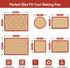 Silicone Baking Mat Set of 6, Non-Stick Food Grade Reusable Baking Mats, Round & Square Cake Mat, Easy Clean