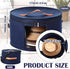 Suzile 4 Pack Large Round Foldable Felt Hat Box for Women, 17 x 10 Inch Cowboy Hat Storage Box with Lid, Blue