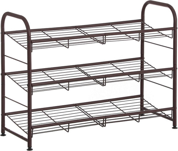 SONGMICS Shoe Rack, 3 Tier Shoe Organizer for Closet, Holds up to