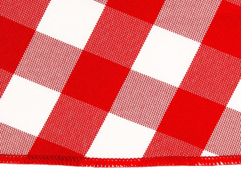 LinenTablecloth 15-Inch Red & White Checker Polyester Napkins (1-Dozen)