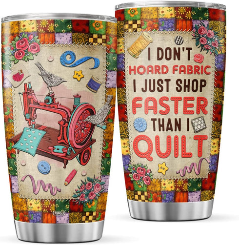Sewing Coffee Tumbler for Women, 20 Oz Double Walled Stainless Steel Mug for Sewers, Birthday Party Gifts
