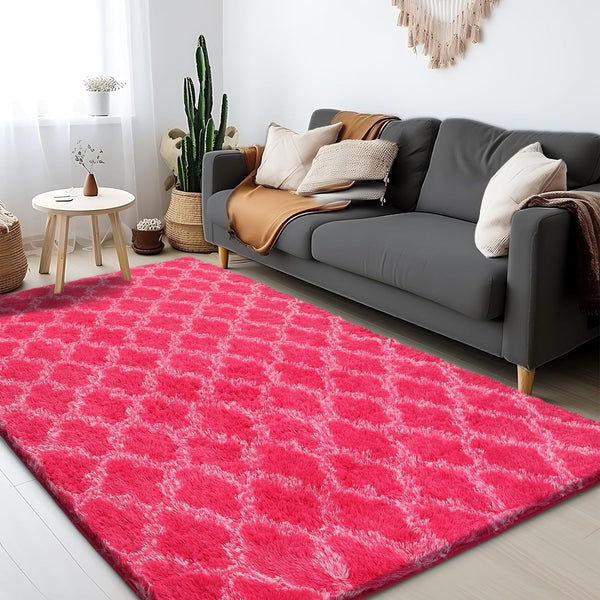 Plush Area Rug 4x6 Feet, High Pile Ultra Soft Indoor Carpet for Living Room, Bedroom, Kids Room, Playroom Decor, Hot
