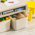 IRIS USA Plasti Basket Bin & Lid, Large, 4-Pack Stackable Lidded Storage Organizer Bins for Kitchen, Bathroom, Bedroom,