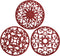 Smitchcraft Silicone Trivets Set 3 Burgundy Red, Hot Pads for Kitchen, Heat Resistant Mats for Quartz Countertops