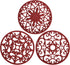 Smitchcraft Silicone Trivets Set 3 Burgundy Red, Hot Pads for Kitchen, Heat Resistant Mats for Quartz Countertops