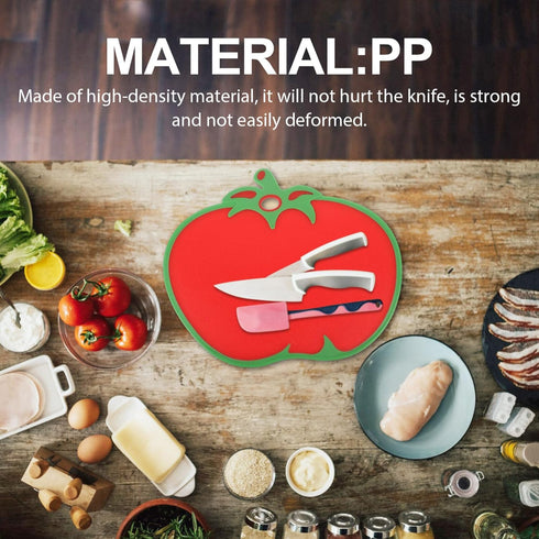 Kichvoe Tomato Shaped Plastic Cutting Board, Creative Kitchen Food Chopping Mat for Veggies & Cheese 31.80X26cm