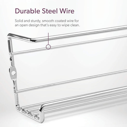 Mindspace Spice Rack Wall Mount, Set of 4 Hanging Spice & Seasoning Racks, Kitchen Storage Organizer, Chrome