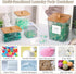 4 Pack Laundry Pods Container,Clear Dryer Sheet Holder & Laundry Room Organization and Storage with Lids, Scoops