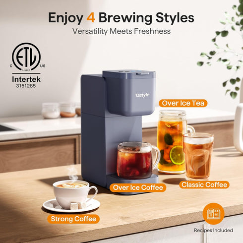 Setting, 6 16 Oz (2.0 Tastyle Single Serve Coffee Maker for K Cup, Ground and Tea, Hot and Iced Coffee Machines