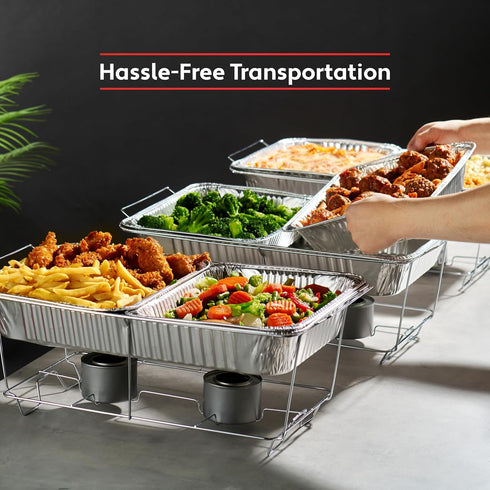 Munfix 30 Pack Aluminum Pans, Disposable 9x13 Baking Pan Chafing Trays for Cooking, Roasting, Storing Food