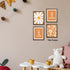 4pcs AEHIE Boho Orange Daisy Flower Wall Art Print, You Are My Sunshine Poster for Baby Girls Room Nursery, Bohemian