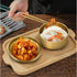Stainless Steel Rice Bowl with Lid, Set of 2, Double-walled Metal Bowls for Korean Kitchen, 10.5cm Gold