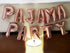 LaVenty Set of 11 Rose Gold PAJAMA PARTY Balloons and Banner for Slumber Party Decor