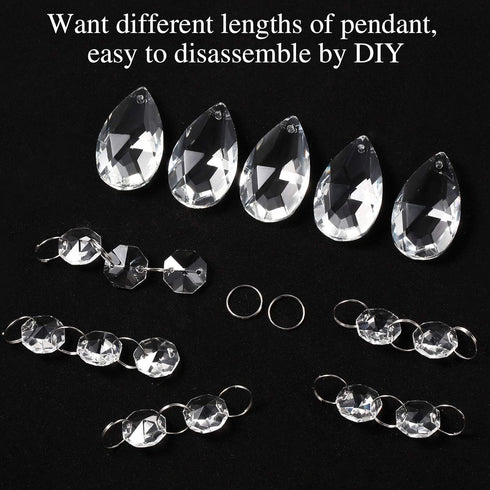 48 Pieces Crystal Ornaments Tree Decorations Beads for Chandelier Crystals Chandelier Beads Pendants for Winter