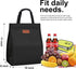Insulated Lunch Bags for Women - Reusable Lunch Tote with Internal Pocket, Adult Lunch Tote Bag for Work - Black