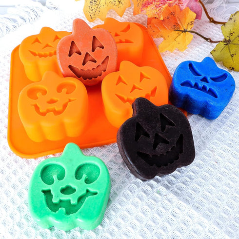 Pumpkin Silicone Mold Halloween Cake Mold, 5 PIECE Chocolate Molds with Ghost, Pumpkin, Bat & Witch Hat Cookie Molds