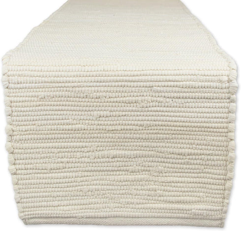 DII Handmade Chindi Tabletop, Reversible and Machine Washable Table Runner, 14x72, Natural