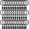 40 Pack Metal Curtain Rings with Clips, Vintage Black Drapery Clips Hooks, 1.5 in Interior Diameter