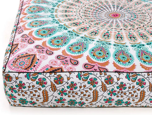 35" Popular Handicrafts Floor Pillow Cushion Cover - Indian Hippie Mandala Square Ottoman Daybed Oversized Cotton