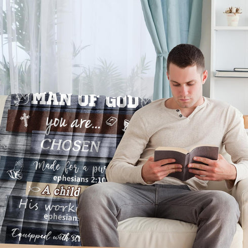80"x60" Christian Gifts for Men, Christian Blanket, Religious Gifts for Men, Catholic Baptism Spiritual Inspirational