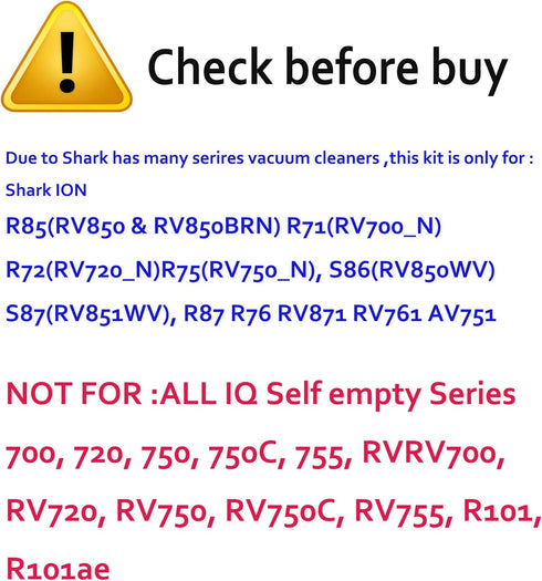 Replacement Parts for Shark ION Robot R85 RV850 RV761 S86 S87 S88, Accessories for Sweep/Main Roller Brush