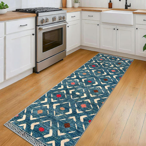 2x6 KILOCOCO Kitchen Runner Rug Washable Runner Rug Soft Hallway Runners Non Slip Printed Distressed Laundry Room Rugs