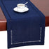 Grelucgo Handmade Solid Navy Blue Hemstitch Table Runner, 14 x 48 Inch