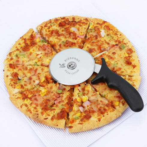 MSY BIGSUNNY Pro Pizza Cutter, Stainless Steel Wheel, 4-inch (10cm), Dishwasher Safe