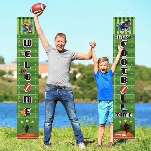 Football Party Banner, Decorations for Basketball Theme Festival, Birthday, Baby Shower Welcome Sign