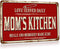 Rustic Kitchen Wall Decor - Old Country Aluminum Metal Sign, 12 x 8 Inches Home Dining Room Decor (Mom's Kitchen)