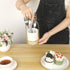 JUXYES Ceramic Silverware Holder for Tabletop, White Cutlery Holder with Golden Metal Bracket for Kitchen