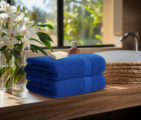 8 Set, 2 2 4 600 100% Avalon Towels Luxury Piece Blue Towels Bath Towels, Hand Towels and Washcloths, GSM Ring Spun