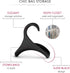 Bag-a-Vie Purse Hanger for Closet, Handbag Organizer Hooks for Hanging Bags & Purses, Black Plastic