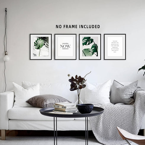 A ARTZONE Botanical Watercolor Prints, Set of 4 Unframed Canvas Art Prints (8x10 inches)