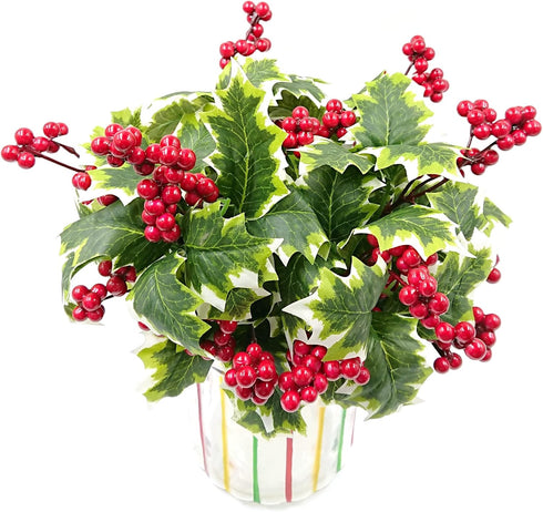 M2cbridge Pack of 6 Christmas Red Berries Artificial Holiday Floral Picks Ornaments