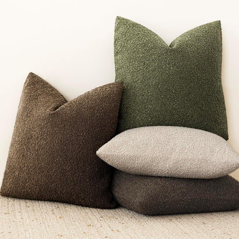 12x20 Inch,1PC,Chocolate Foindtower Decorative Textured Boucle Throw Pillow Covers Accent Solid Lumbar Pillow Cases