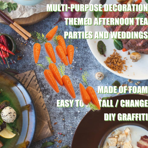30 Tuxiaobu Mini Artificial Fake Carrots, Plastic Foam Carrot Photography Prop Ornament, Pcs