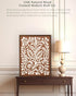 12x16in 1Pack iHery Natural OAK Walnut Color Wood Abstract Mexican Framed Wall Art, Talavera Tile Burnt Orange