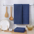 Kitinjoy 100% Cotton Waffle Weave Kitchen Towels - 4-Pack Super Soft Absorbent Dish Towels, Navy Blue