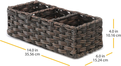 Whitmor Split Rattique Tank Topper in Driftwood Brown