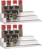 Cq Acrylic 2 Pack Spice Rack Organizer, 14.5 Inch Tiered Seasoning Can Shelf for Pantry, White